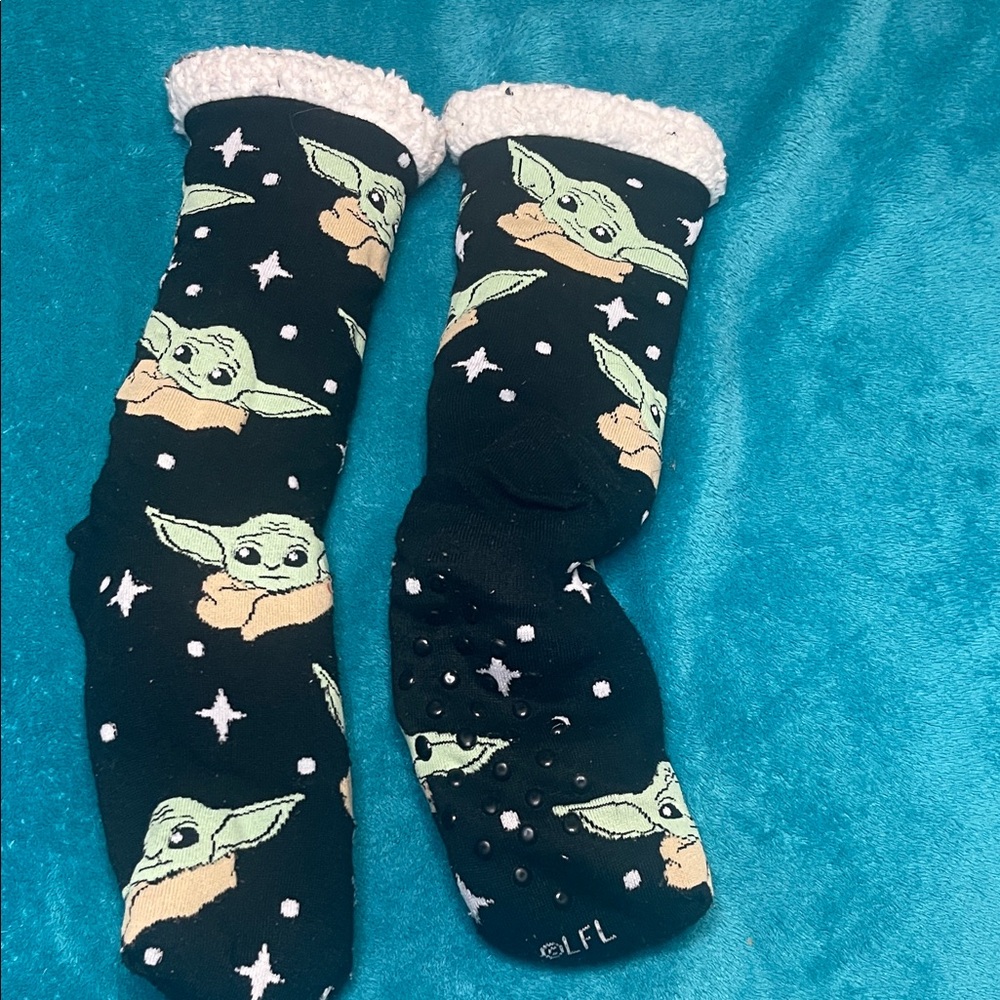 LF Black‎ and Green Baby Alien Socks